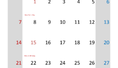 Download editable January 2024 Calendar A4 Vertical J4035