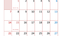 Download Free Calendar January 2024 A4 Vertical J4043