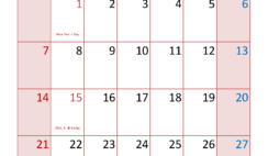 Download January 2024 editable Calendar A4 Vertical J4044