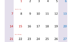 Download January 2024 Calendar print A4 Vertical J4055