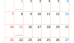 Download Blank January 2024 Calendar Printable A4 Vertical J4056