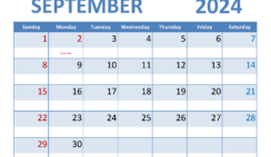 September 2024 Free Print Calendar S9347