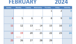 Free Feb 2024 Calendar Printable F2349
