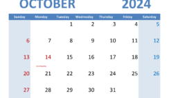 October 2024 appointment Calendar Printable O1350