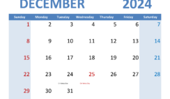 December 2024 appointment Calendar Printable D1350