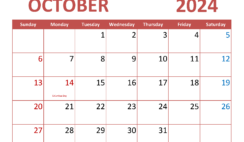 2024 October Blank Calendar Printable O1351