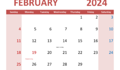 Blank Calendar February 2024 PDF F2355