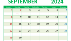 September 2024 Weekly planner Printable S9357