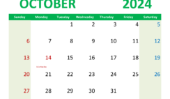 Calendar 2024 October Free Printable O1360