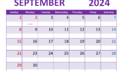 Printable Calendar Sept 2024 Free S9362