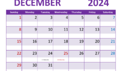 Printable Calendar Dec 2024 Free D1362